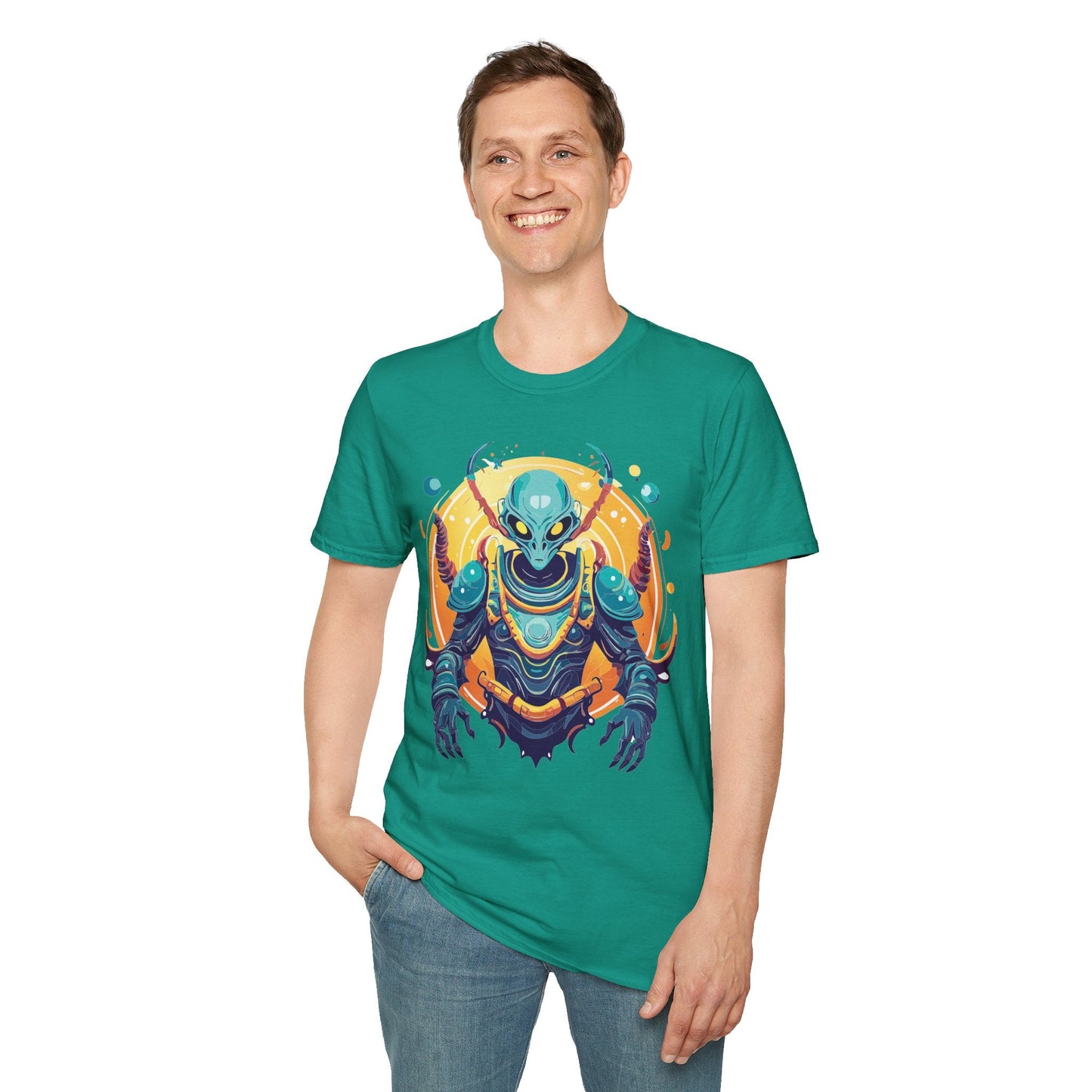 Cosmos Alien T Shirt Unisex Softstyle Short Sleeve Tee With Alien Art Design Artwork