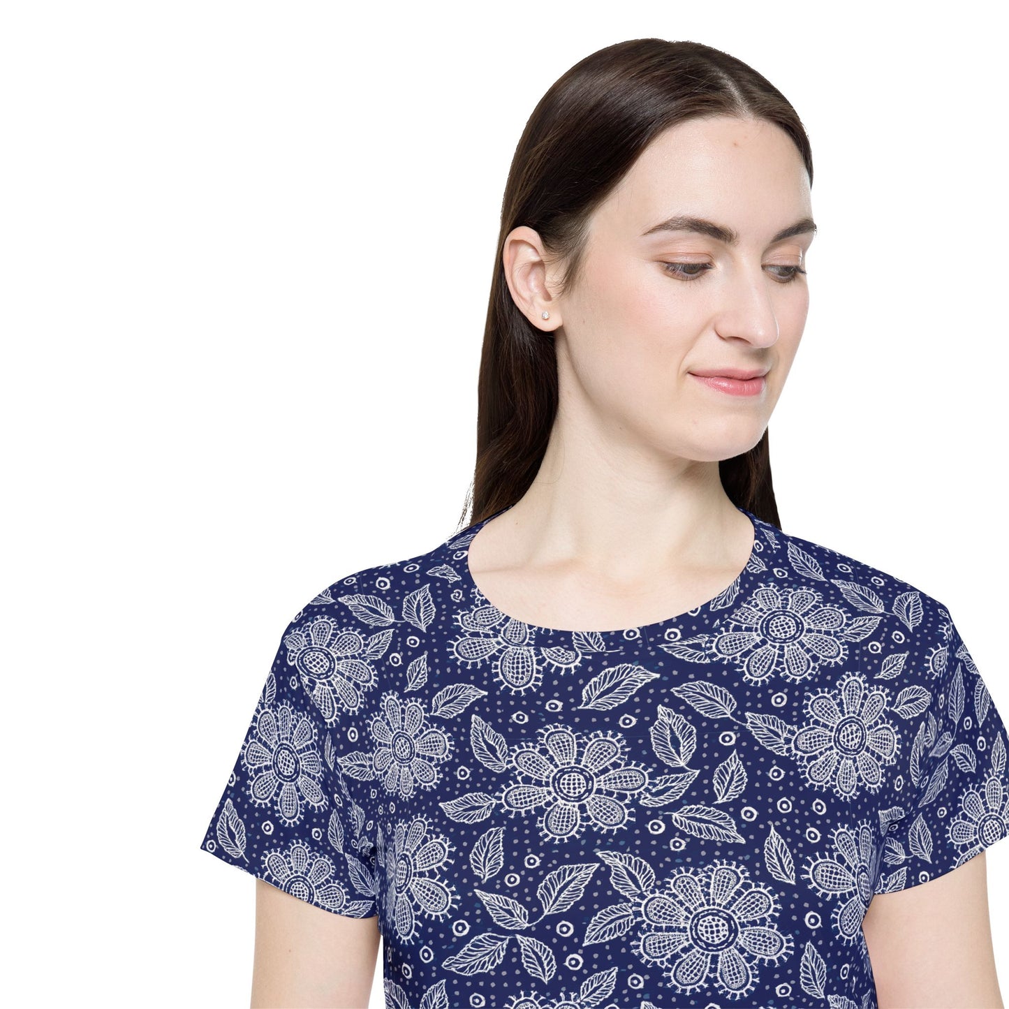 Lace Print Poly Shirt, Poly Shirt with Lace Print, Lace Shirt 39