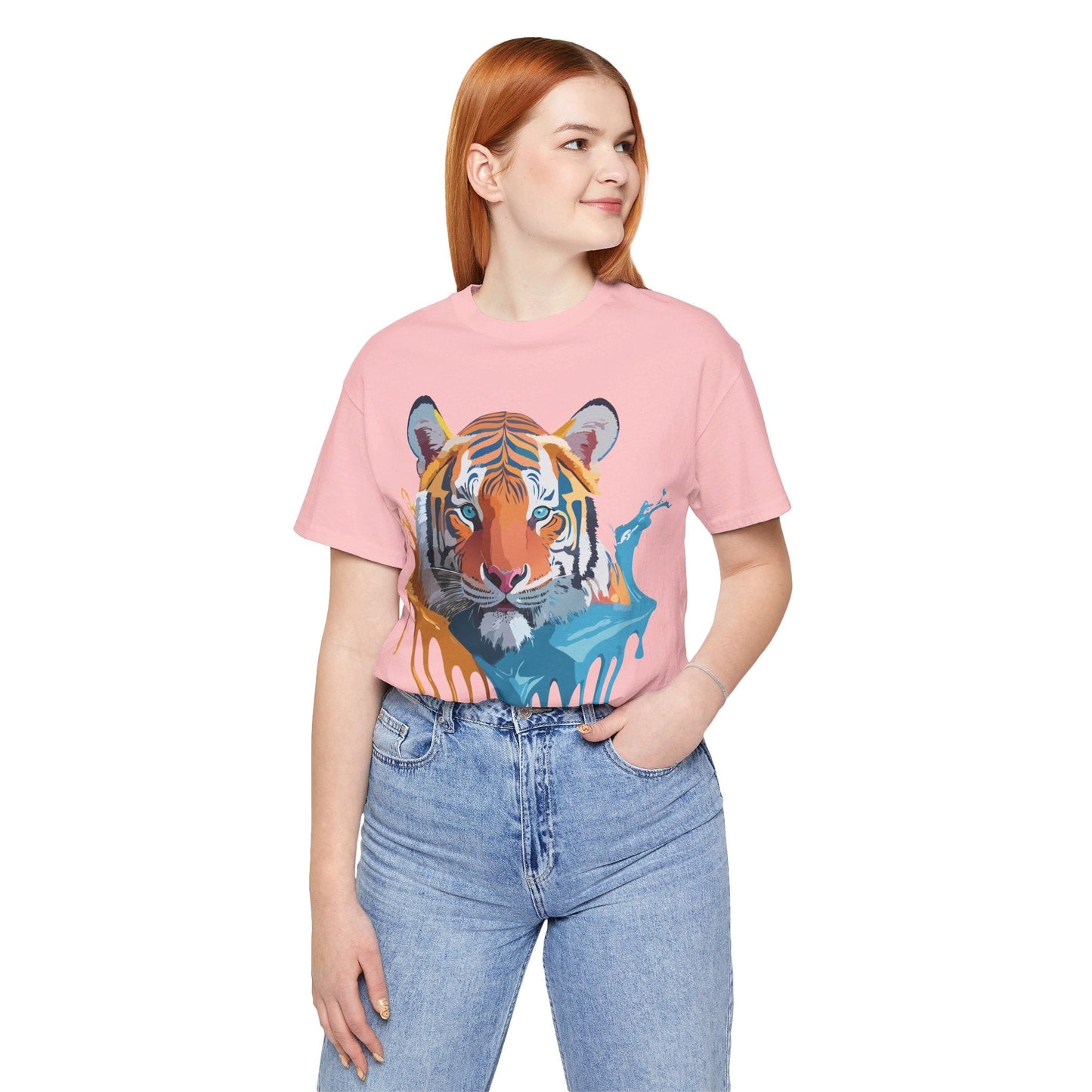 Tiger Graphic Tee Adelpha Unisex Short Sleeve Vintage Inspired Shirt For Casual Wear