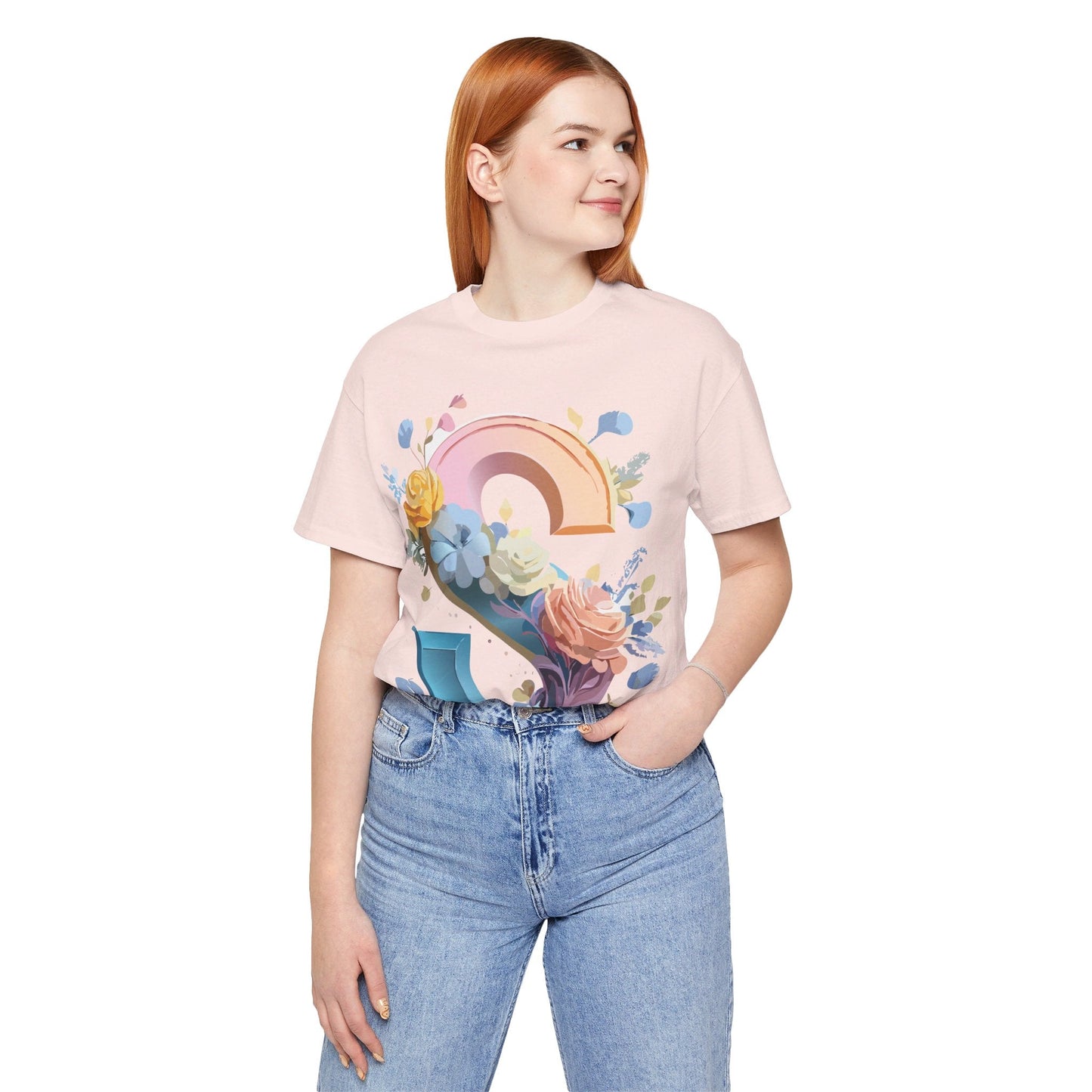 Letter S Graphic Tee Unisex Short Sleeve Shirt Adelpha Vintage Inspired Art Design