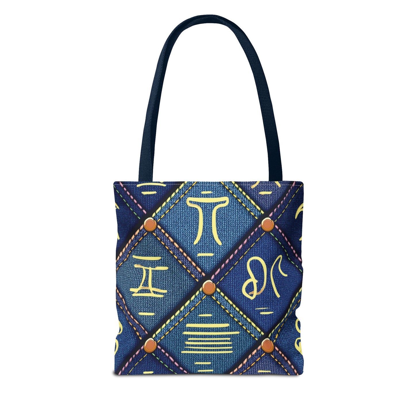 Denim Fabric Imitation Print Unisex Canvas Bag Poly Spun 3 Sizes Tote Bag 184-9
