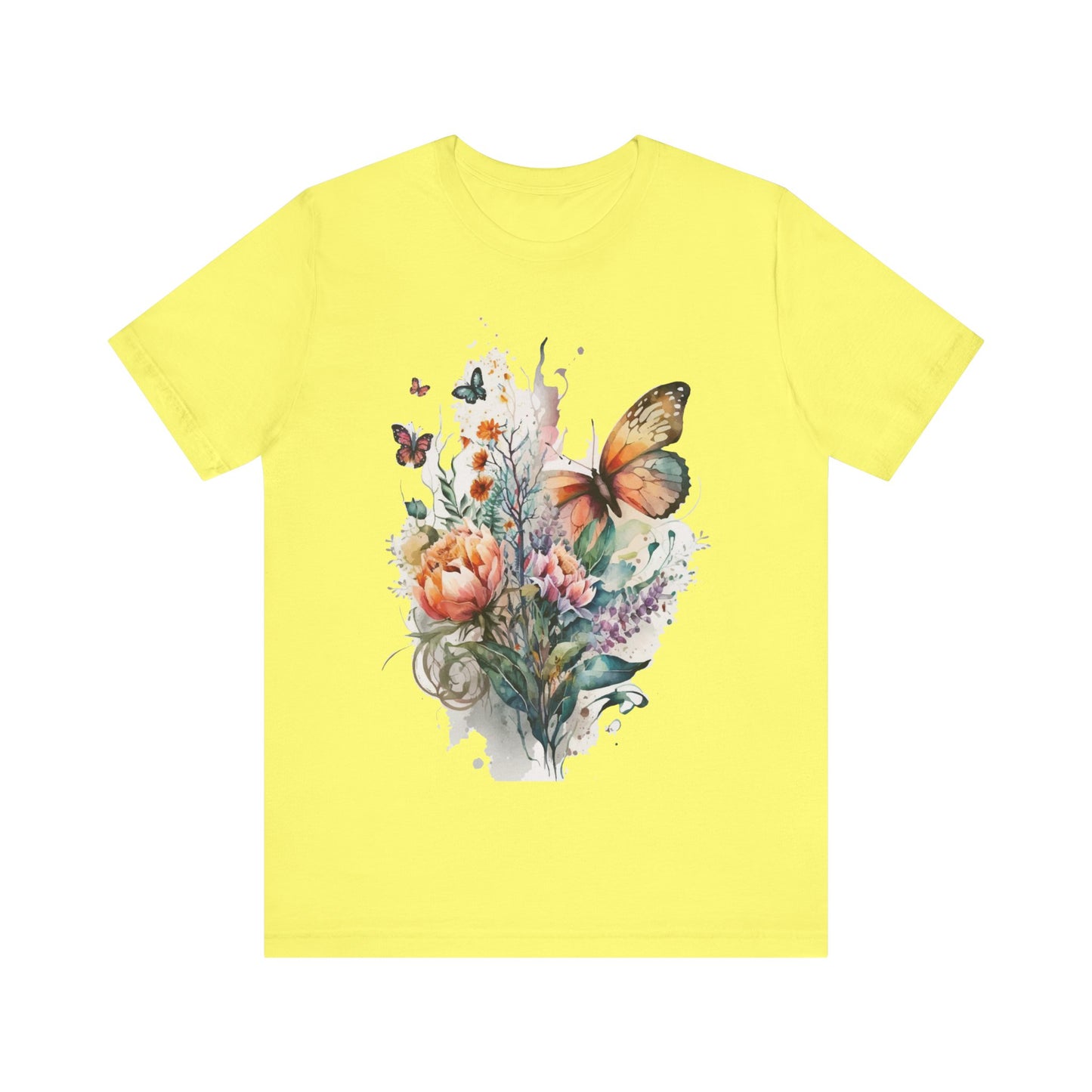 Cotton Tee Shirt with Butterfly Prints