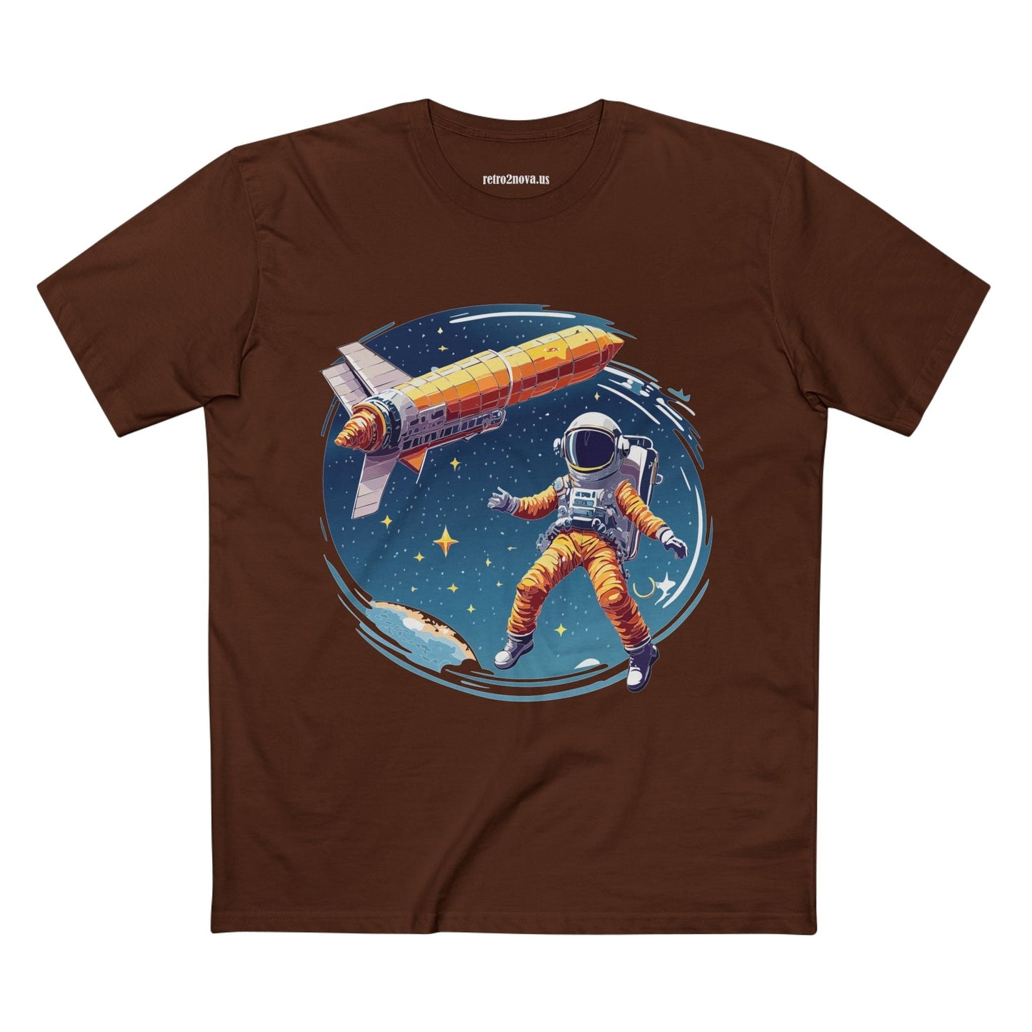 Cosmos Astronaut Shirt Unisex Premium Cotton Tee With Original Art Print By Retro2Nova