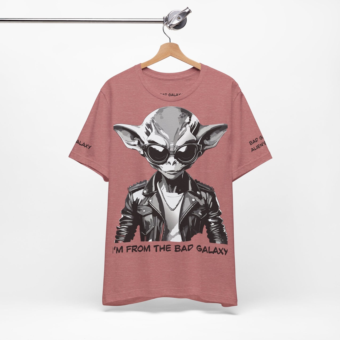 Alien Tee Shirt From Bad Galaxy Made To Order 100 Percent Cotton Eco Friendly Inks USA Designed