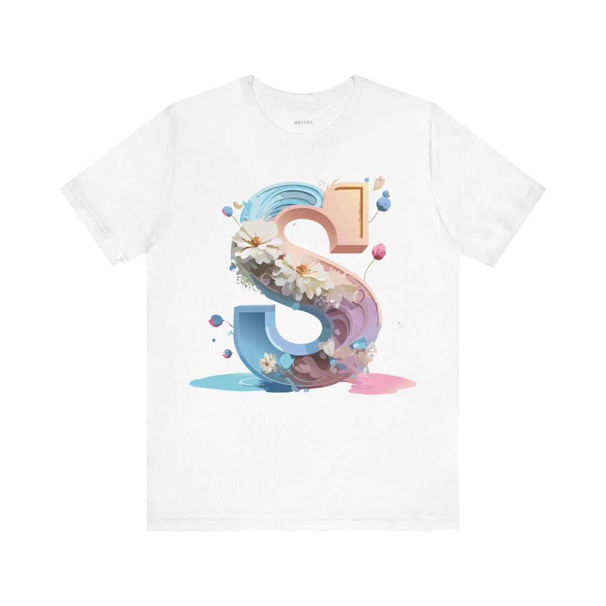 Letter S Graphic Unisex Cotton Bella+Canvas Tee with Art Letter Design