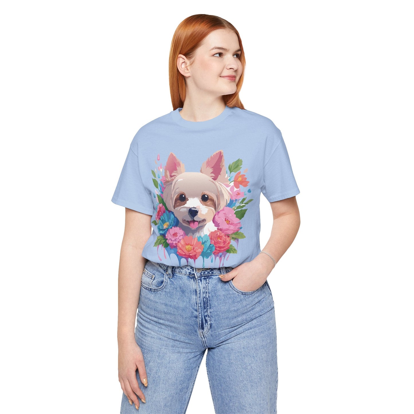 Unisex Graphic T Shirt With Original Adelpha Artwork Vintage Inspired Dog Design