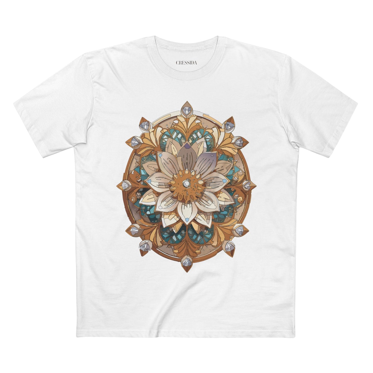 Floral Graphic T-Shirt Unisex 100 Cotton Art Design with Antique Flowers Tee 16