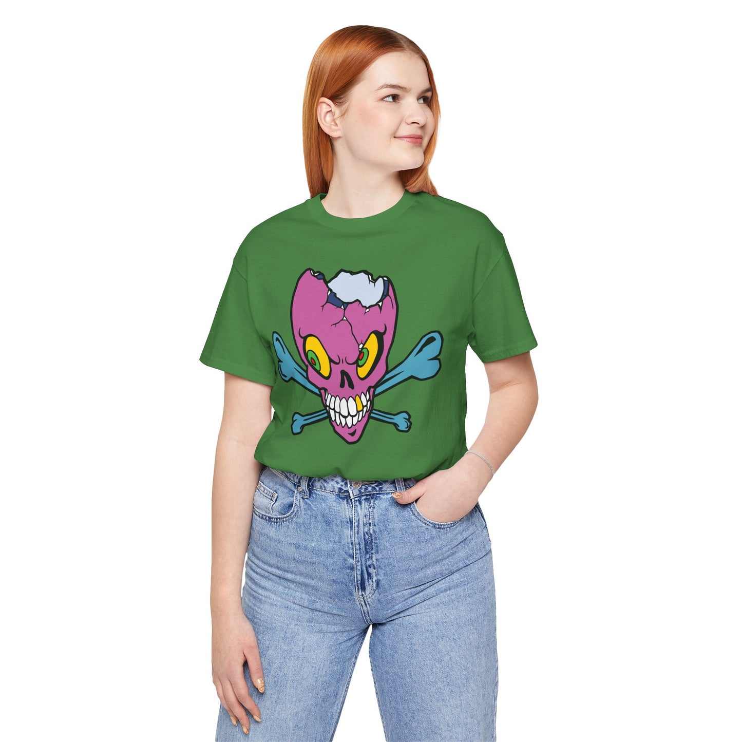 Purple Skull Graphic Design Tee, Skull Shirt, Vintage Tees, Art Design T-Shirt, Vintage Graphic Tee, Art Shirts with Skulls 5