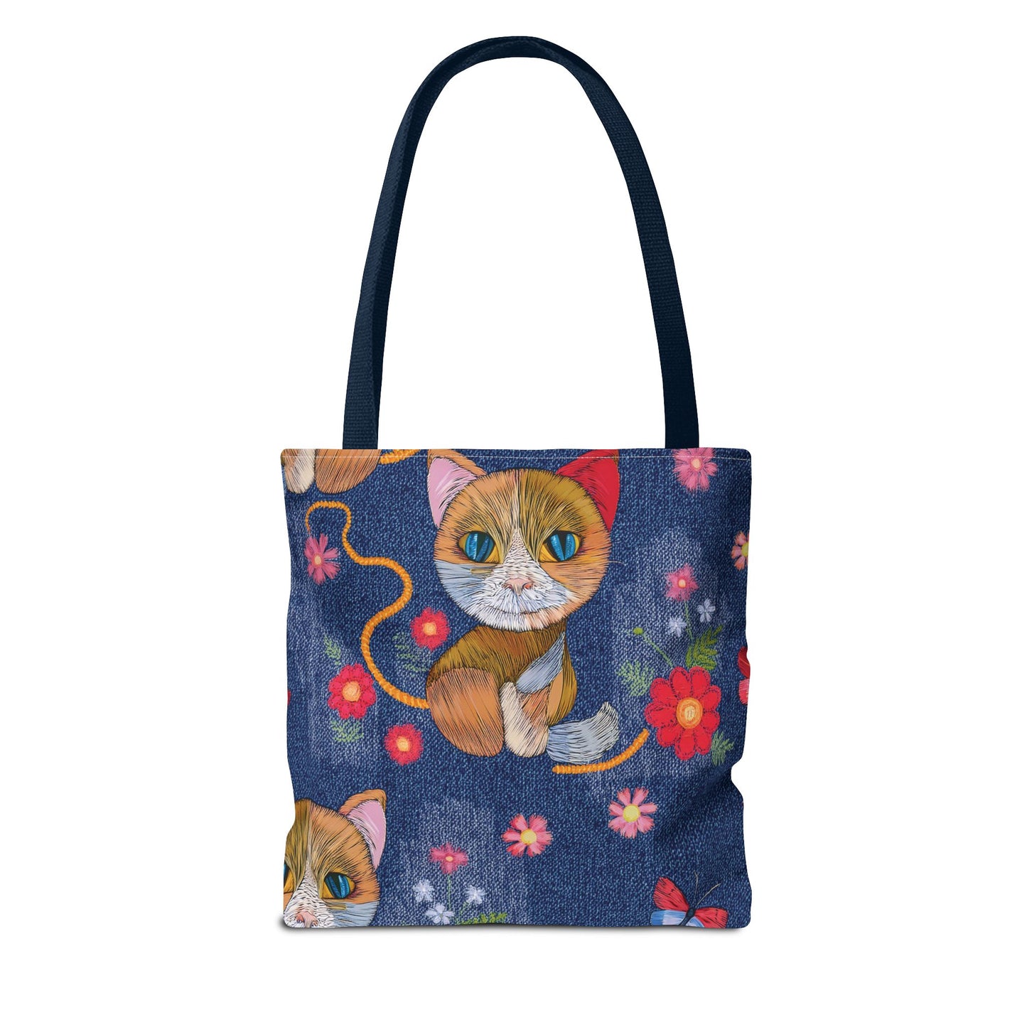 Denim Fabric Imitation Print Unisex Canvas Bag Poly Spun 3 Sizes Tote Bag 190-12