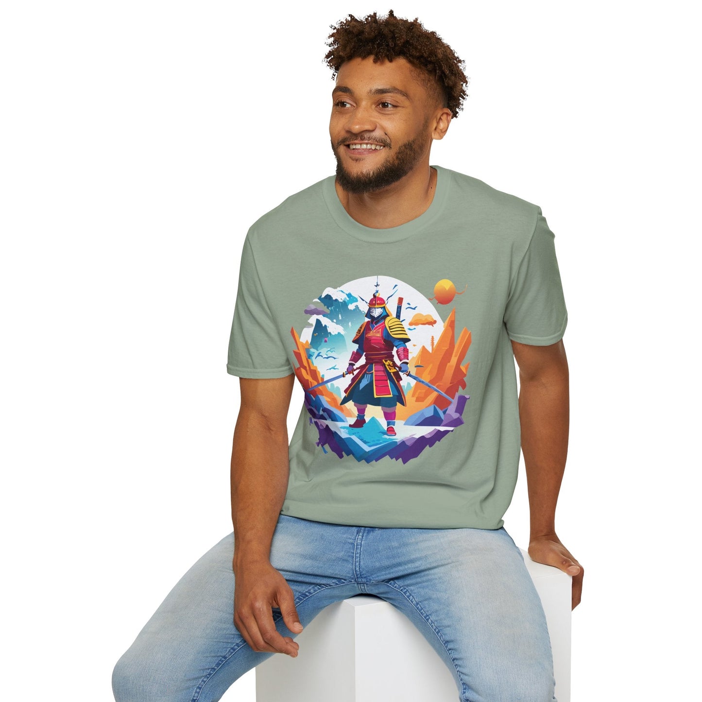 Samurai Shirt Unisex Short Sleeve T Shirt Gildan Softstyle 64000 100 Percent Ring Spun Cotton Tee