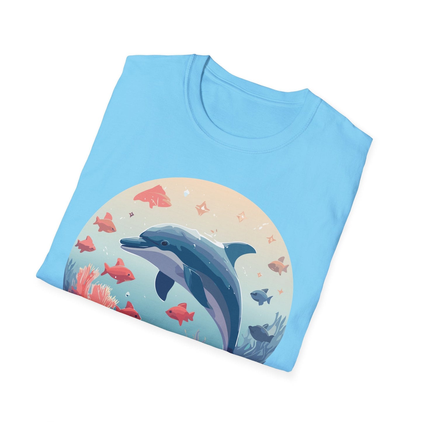 Dolphin Shirt Unisex Softstyle Tee 64000 Gildan 100 Percent Ring Spun Cotton For Everyday Comfort