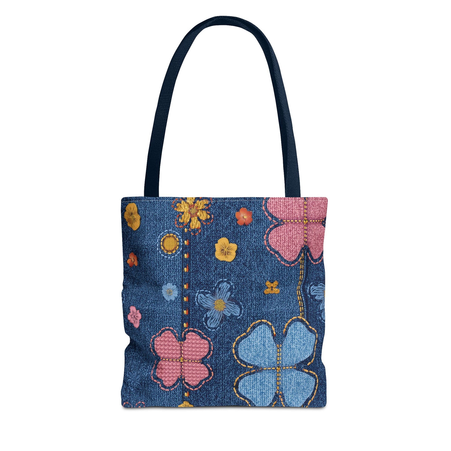 Denim Fabric Imitation Print Unisex Canvas Bag Poly Spun 3 Sizes Tote Bag 129