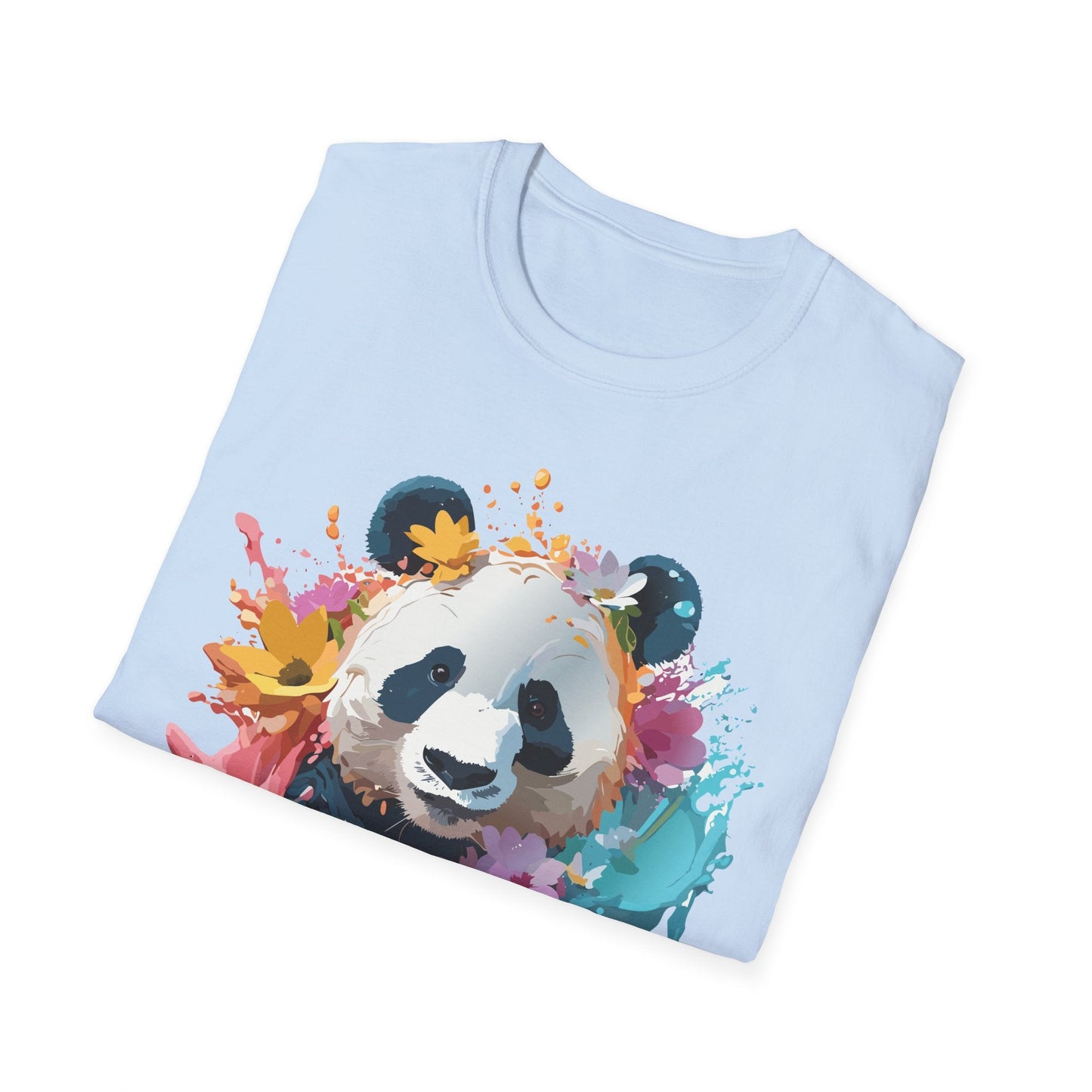 Unisex Panda Shirt Softstyle Tee 100 Percent Ring Spun Cotton Casual Animal Print