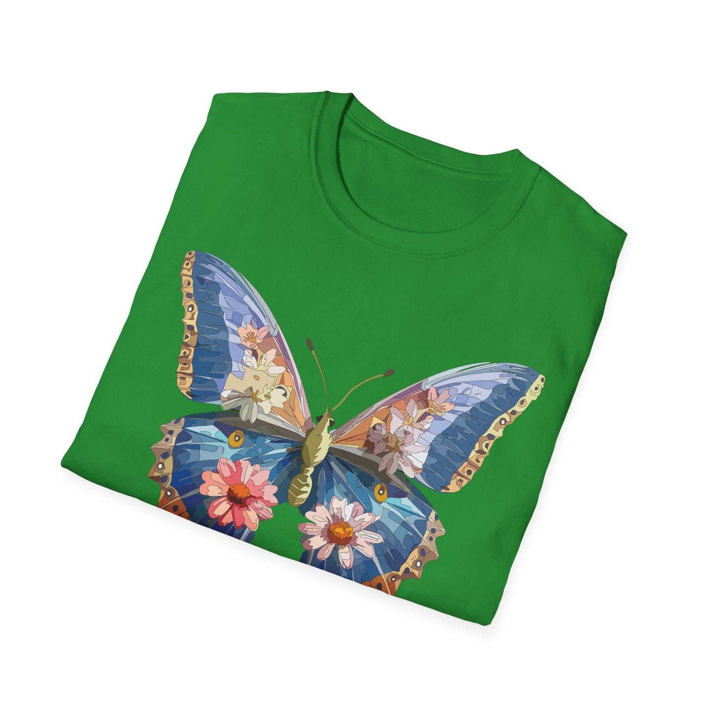 Butterfly T Shirt Unisex Softstyle 64000 Gildan Monarch Design 100 Percent Ring Spun Cotton Tee