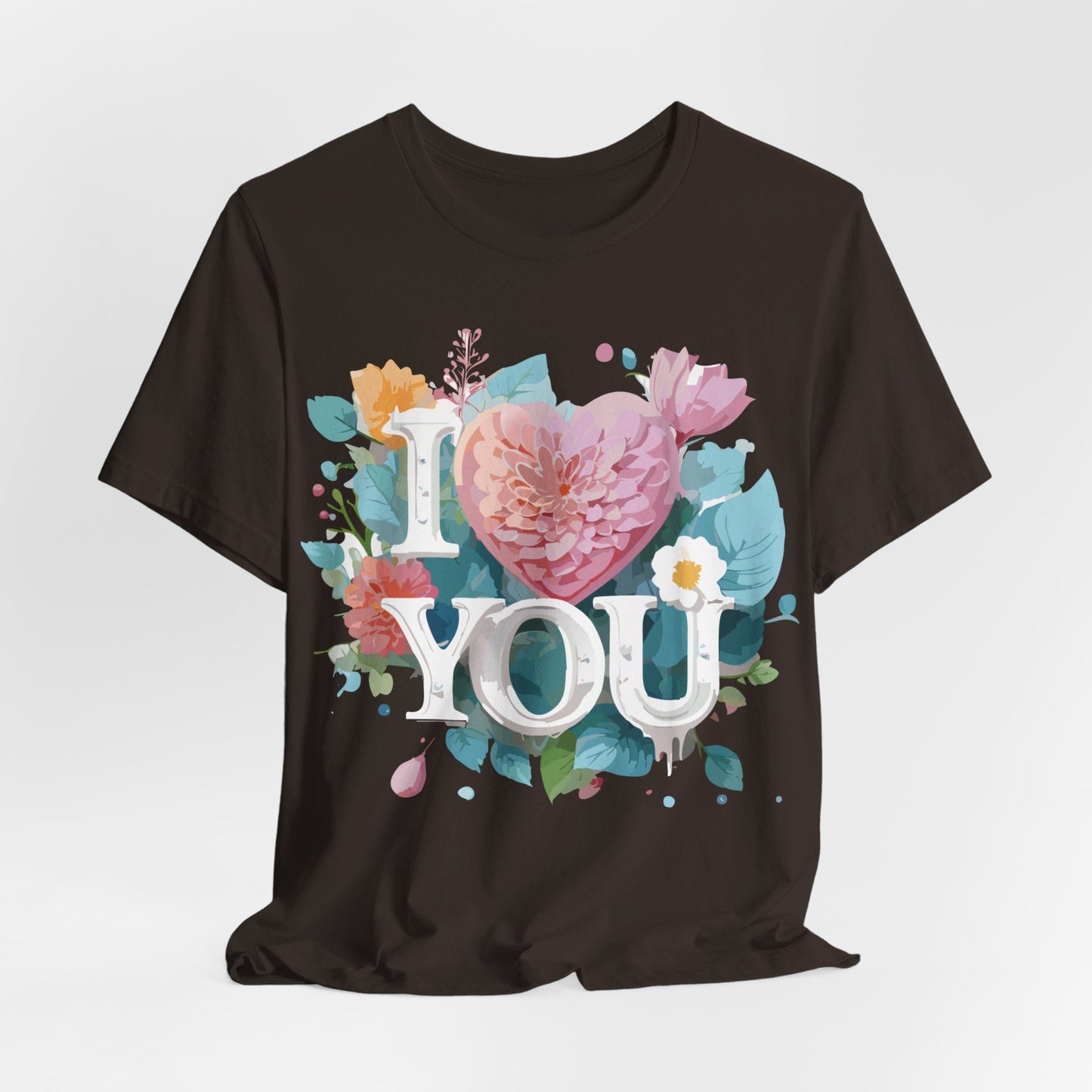 Valentine Day Graphic Unisex 100 Cotton Vintage Artwork with Love and Flower Design Tee 9