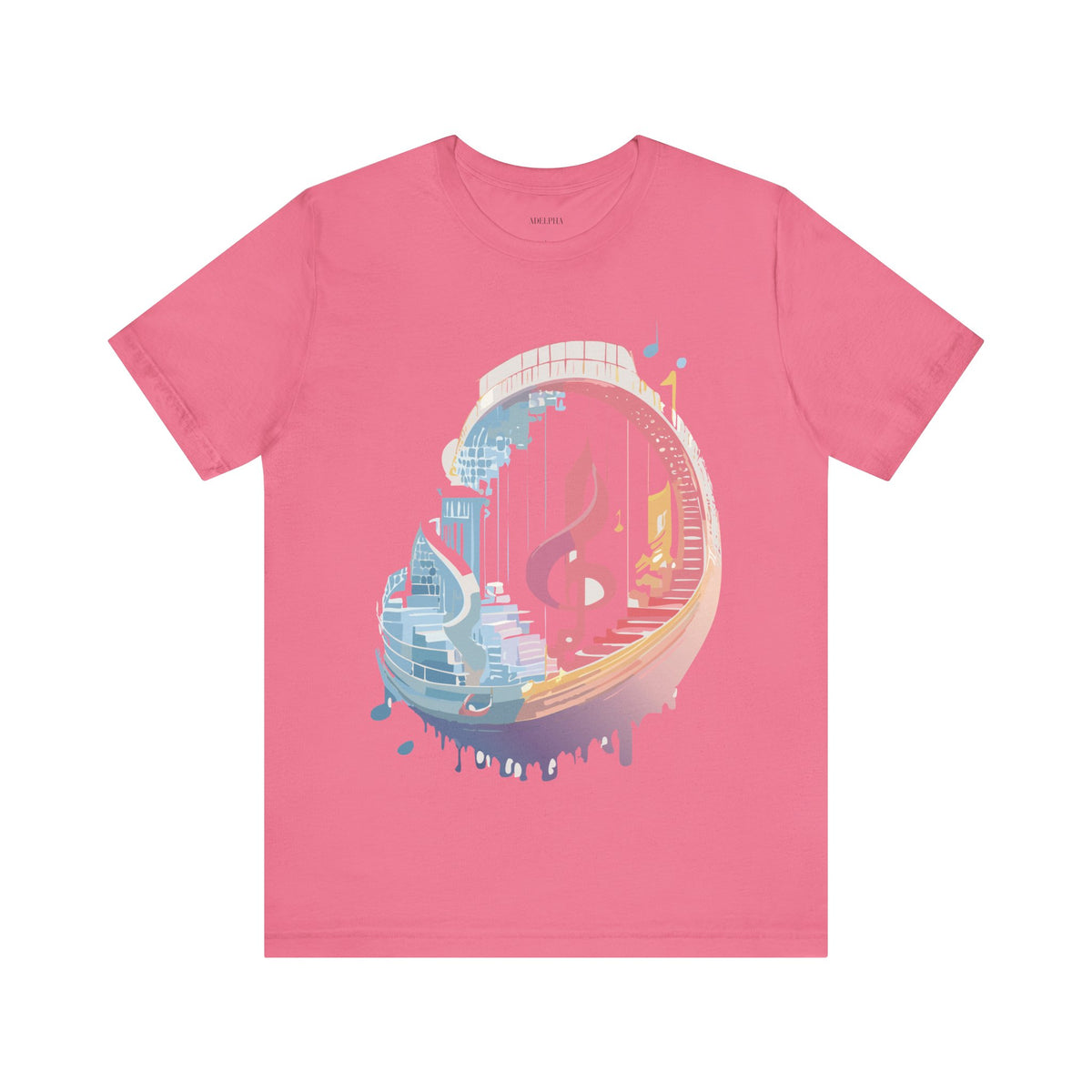 Music Graphic Unisex Cotton Bella+Canvas Tee with Art Design n178