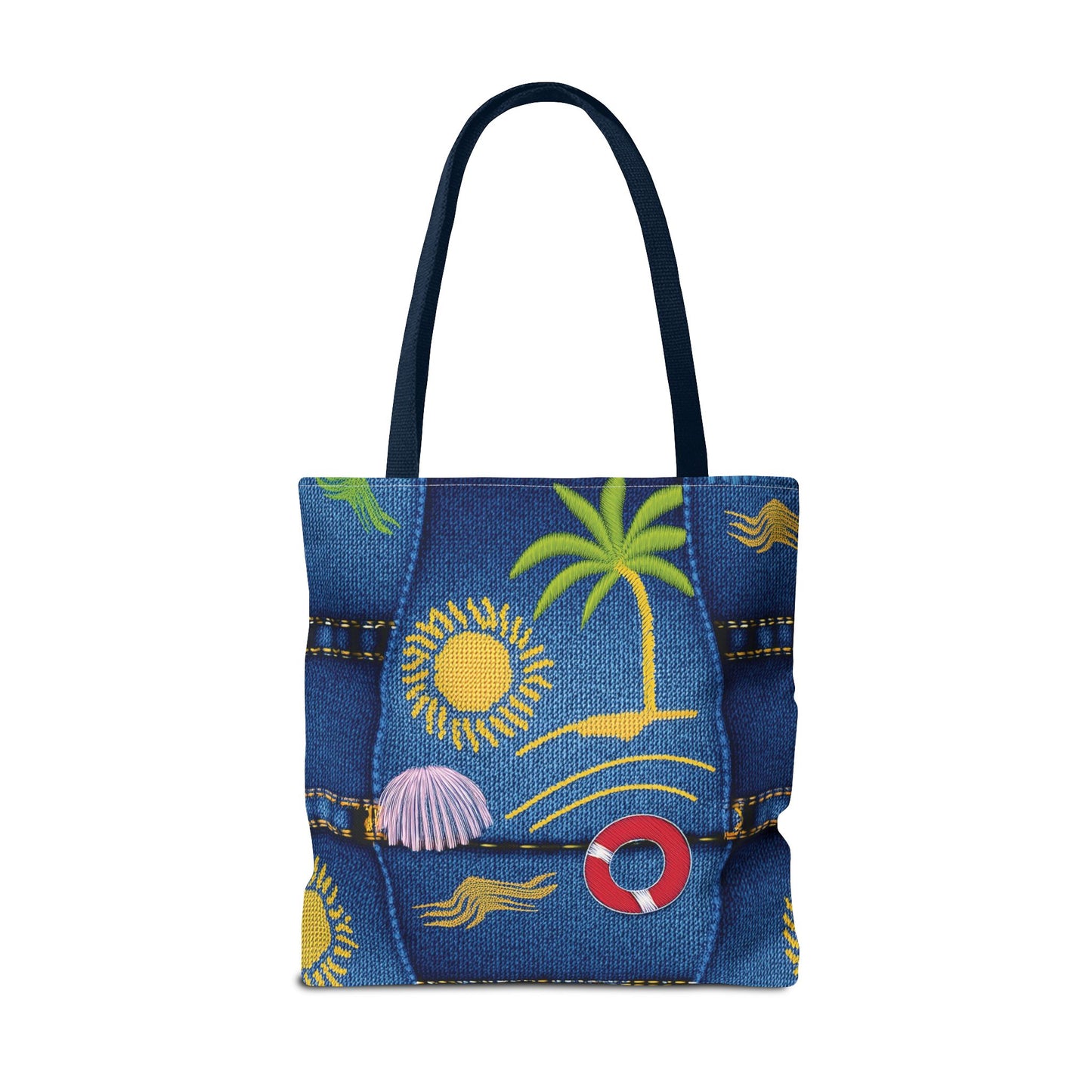Denim Fabric Imitation Print Unisex Canvas Bag Poly Spun 3 Sizes Tote Bag 182-5
