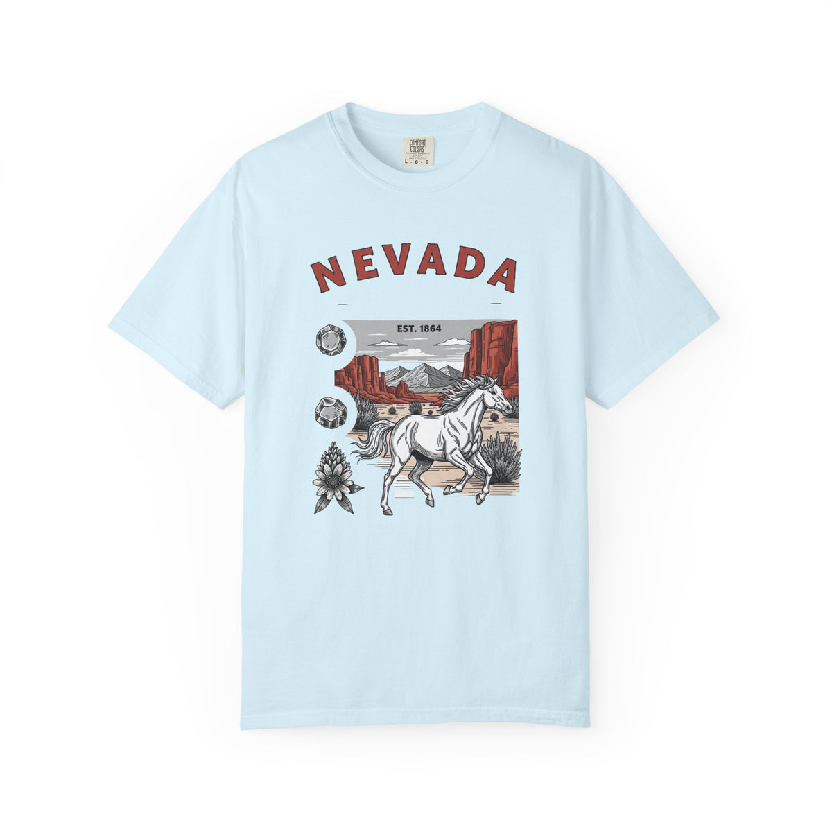 Nevada State Vintage Travel Tourist Graphic Tee Unisex 100 Cotton Comfort Colors T-Shirt