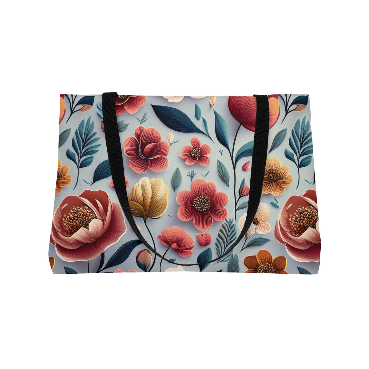 Floral Print Poly Canvas Weekender Bag 15