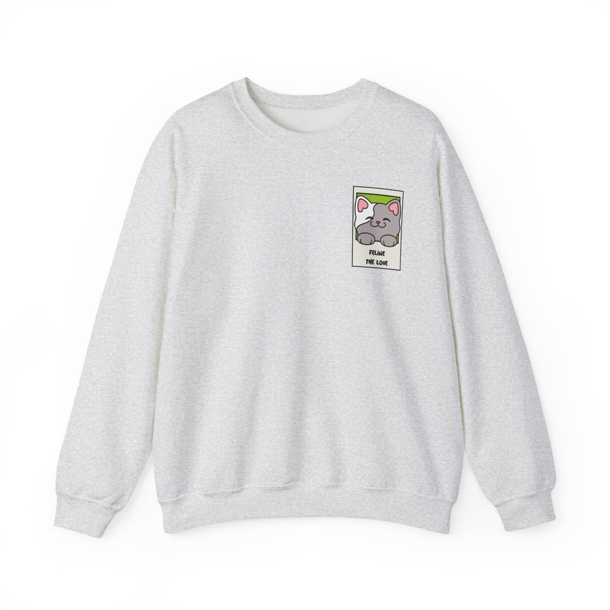 Pocket Cat Graphic Valentine's Day Sweatshirt Unisex 50/50 Cotton-Poly Sweatshirt w74