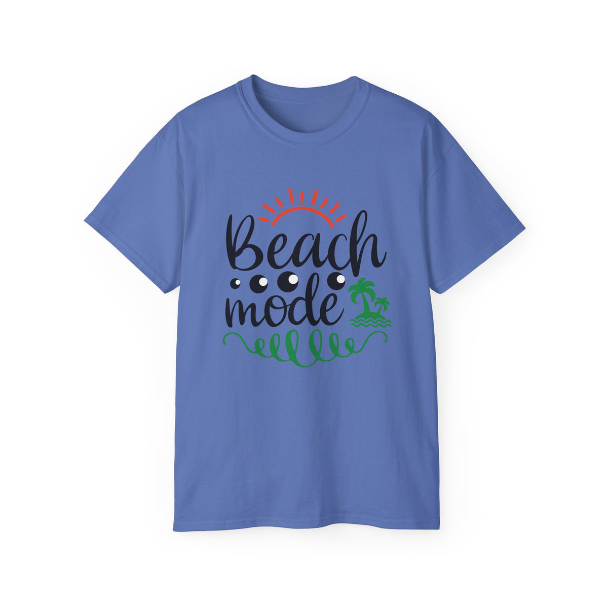 Beach Mode Tee | Palm Tree Sun Wave Graphic