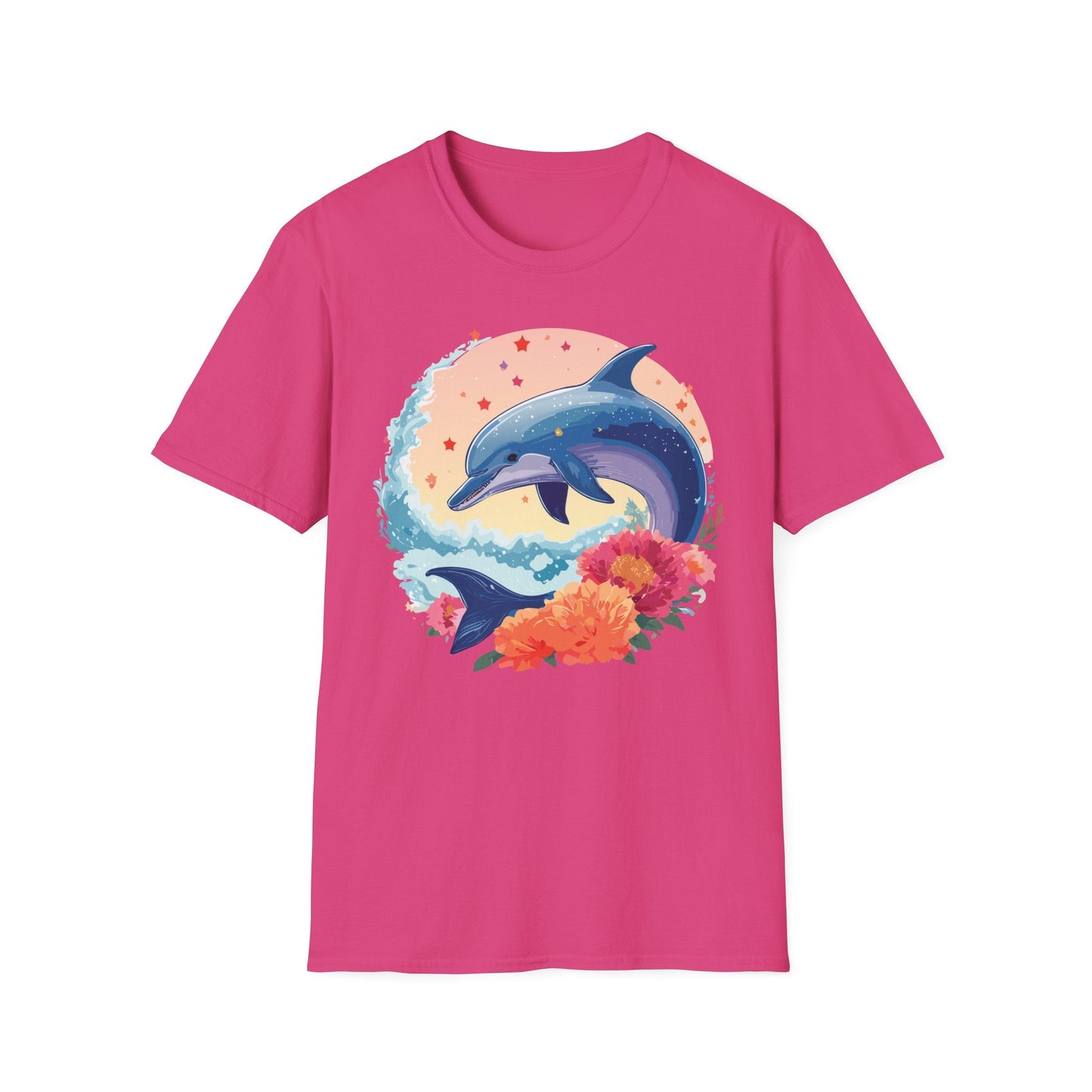 Dolphin Shirts Unisex Tee 100 Percent Ring Spun Cotton Gildan Softstyle 64000 For Everyday Comfort