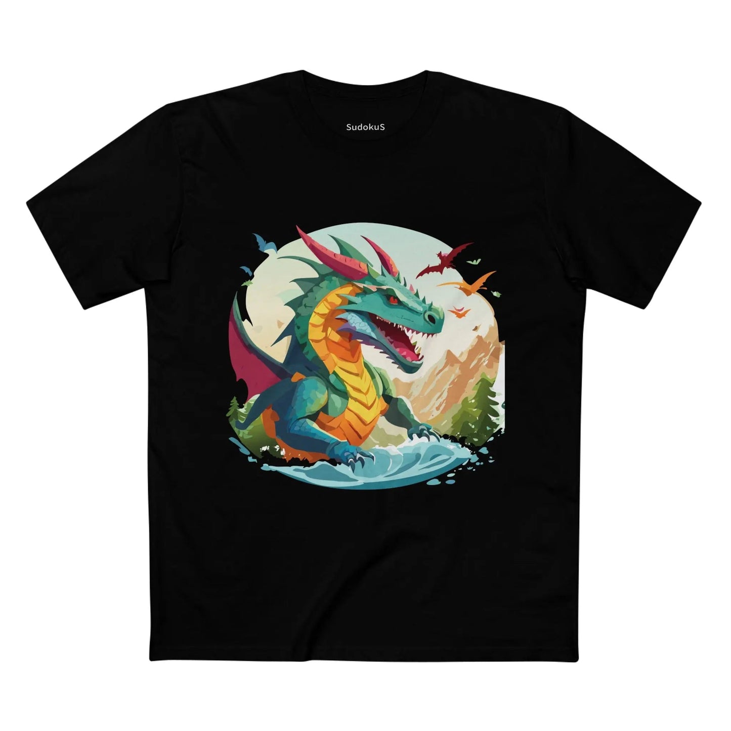 Dragon Graphic Unisex 100 Cotton Staple Tee 26
