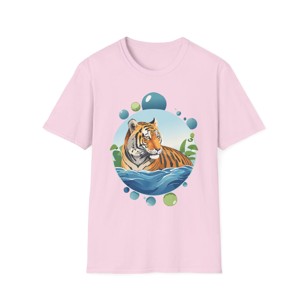 Tiger Portrait T-Shirt | Watercolor Jungle Circle Design