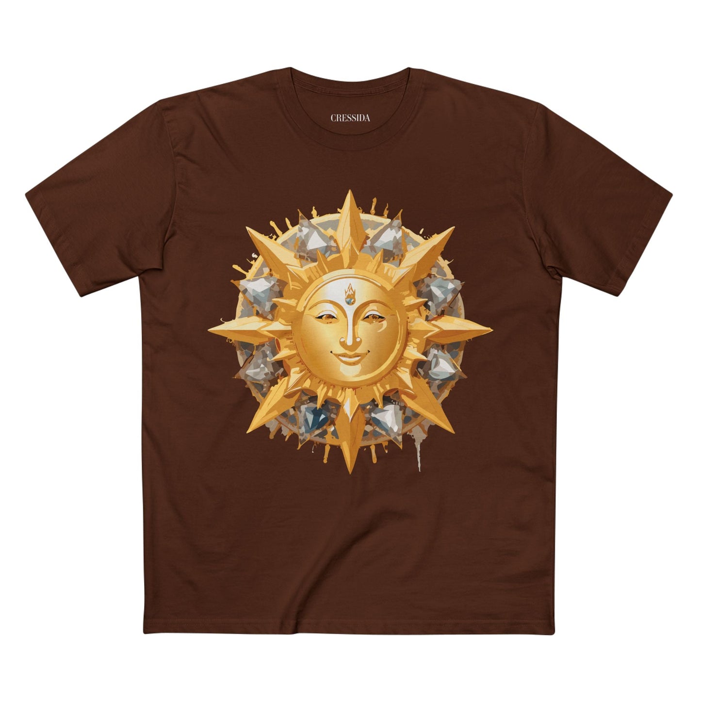 Gold Sun Graphic Unisex 100 Cotton T-Shirt with Golden Art Design 14