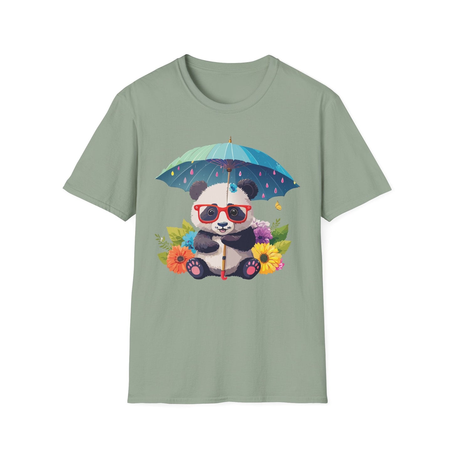 Panda Shirt Unisex Tee 100 Percent Ring Spun Cotton Softstyle Gildan 64000 Animal Print