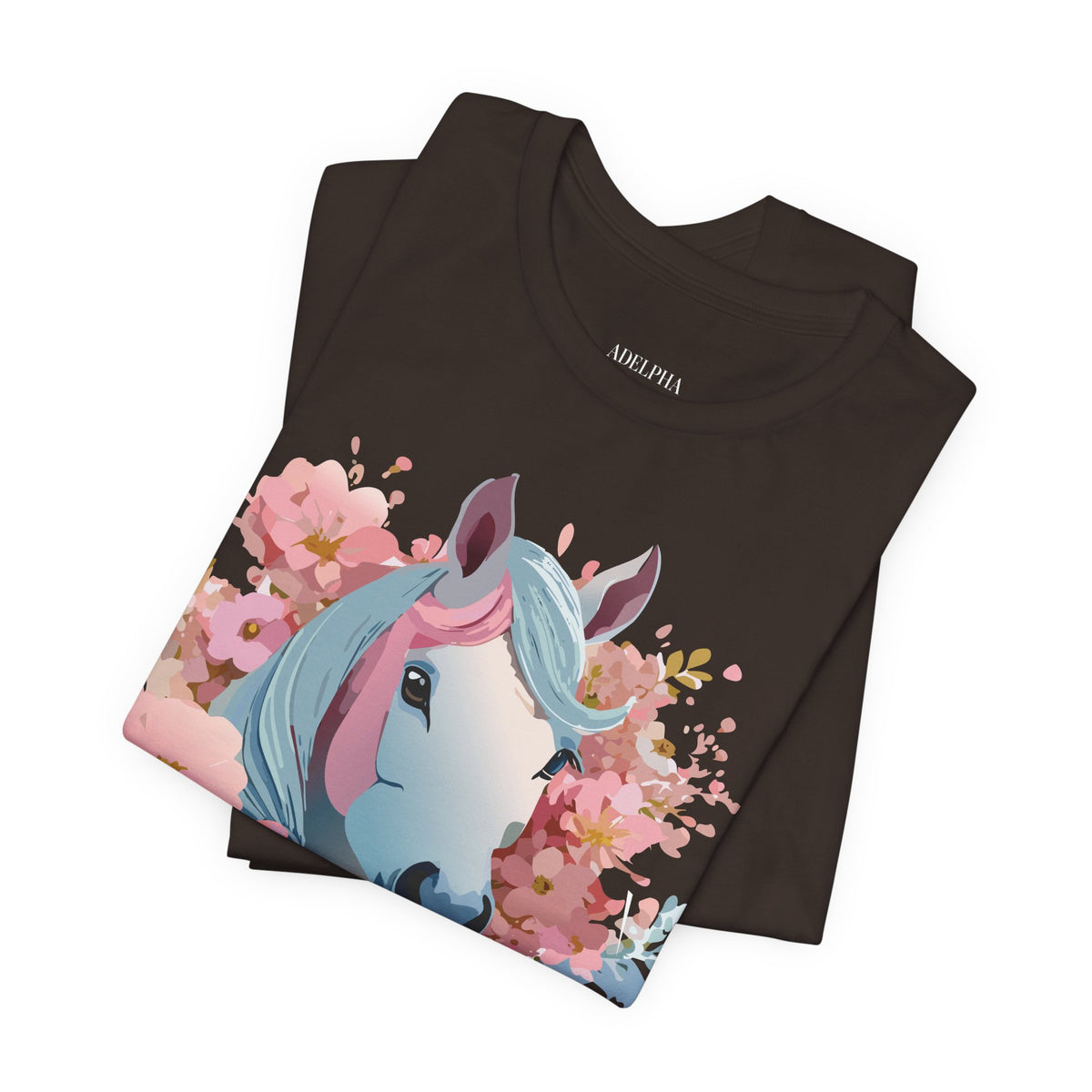 Horse Graphic Unisex Cotton Bella+Canvas Tee with Art Animal Design e34