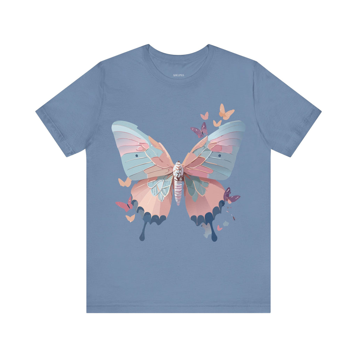 Butterfly Graphic Unisex Cotton Bella+Canvas Tee with Art Design n75