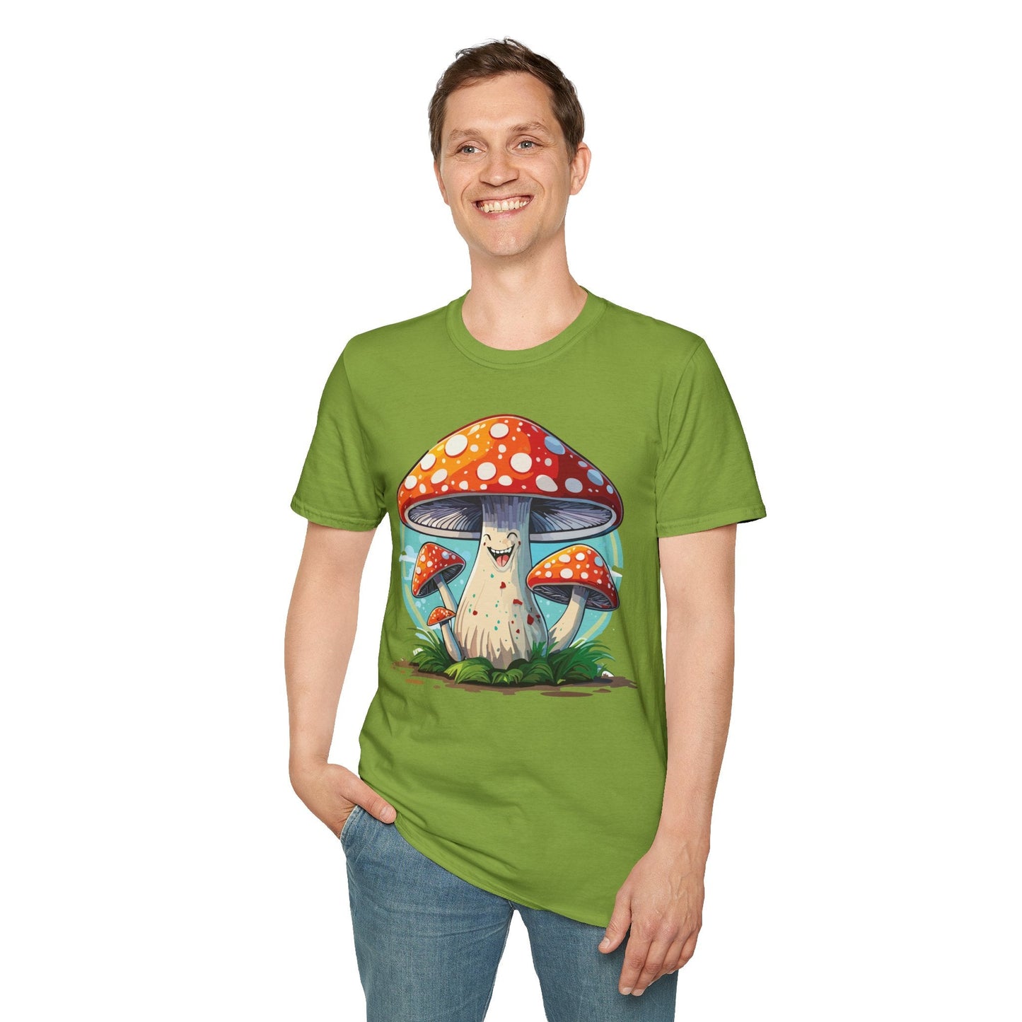Mashroom Tee Shirt Unisex Funny Mashroom Design Softstyle Cotton Tee For Everyday Comfort