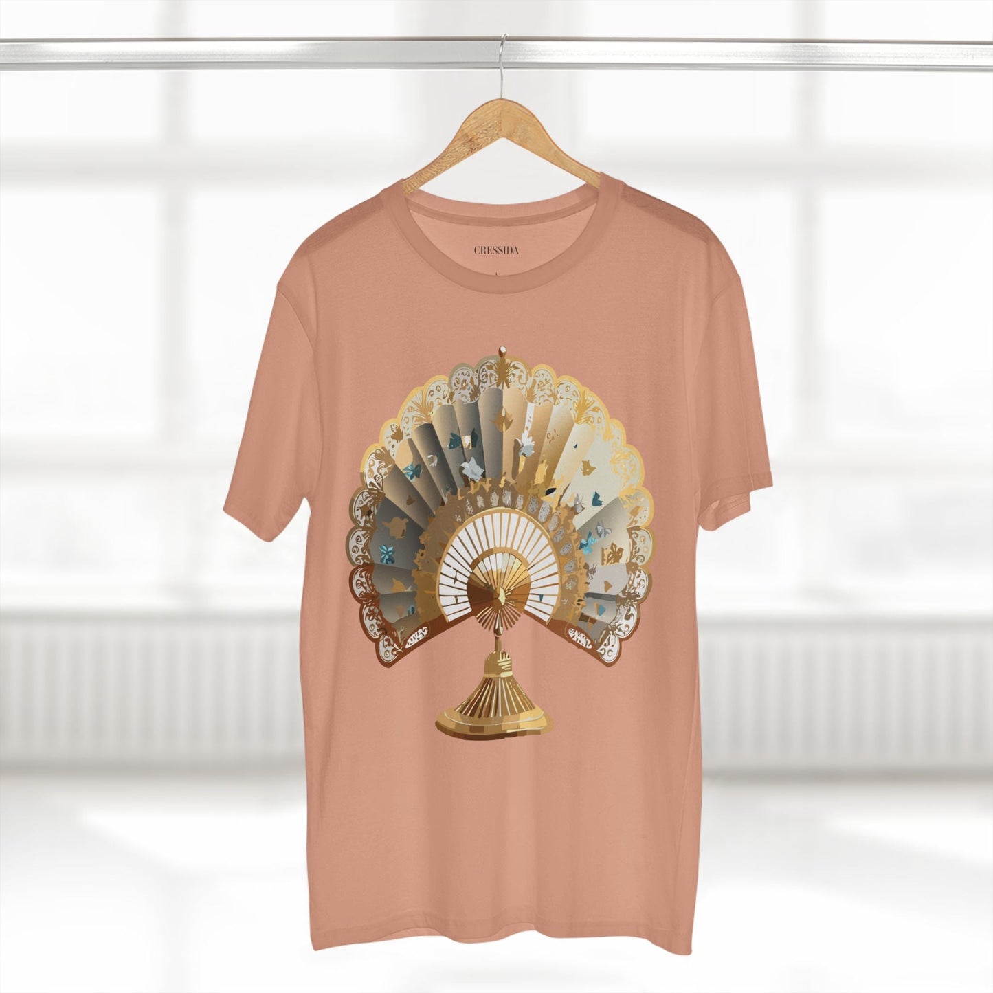 Antique Fan Graphic Design T-Shirt Unisex 100 Cotton Floral Carnival Artwork Tee 22