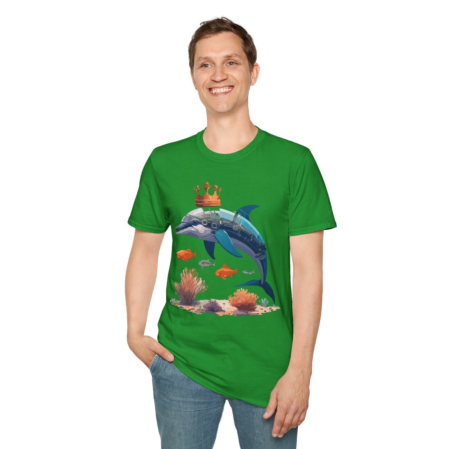 Dolphin Shirt Unisex Softstyle Short Sleeve Tee Gildan 64000 100 Percent Ring Spun Cotton