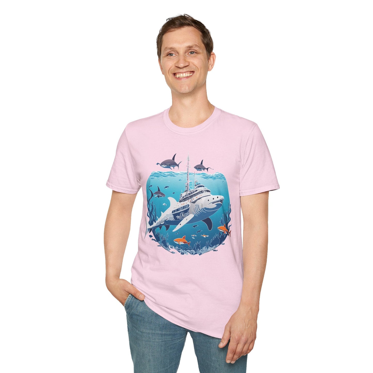 Ocean Tee Shirt Unisex Softstyle 64000 Ring Spun Cotton Art Design Tee For Everyday Comfort