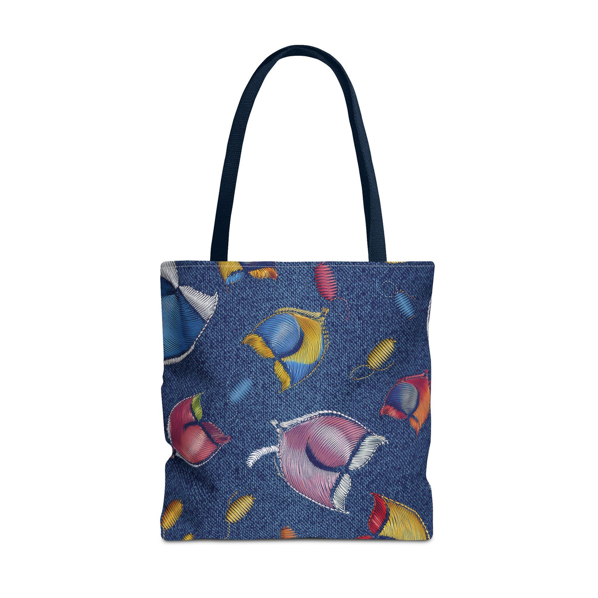 Denim Fabric Imitation Print Unisex Canvas Bag Poly Spun 3 Sizes Tote Bag 193-3