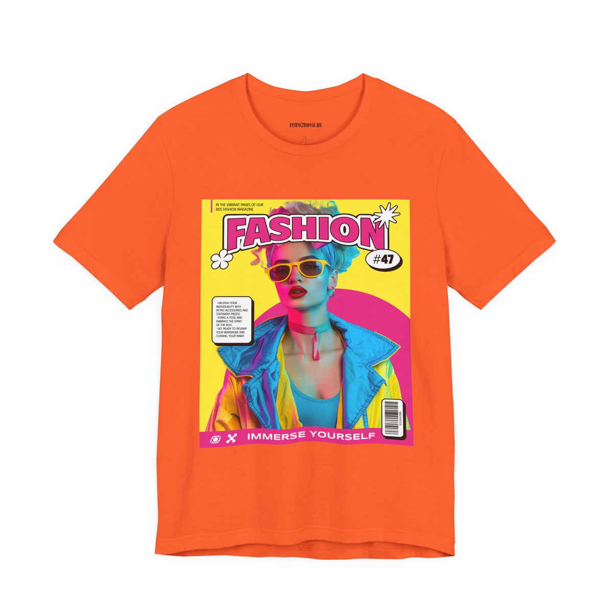 Magazine Cover Graphic Unisex Cotton Bella+Canvas Tee with Retro Poster ab25