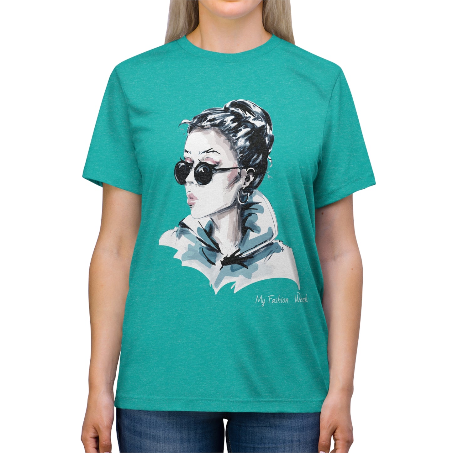 Tri-blend Tee Shirt with Art Design