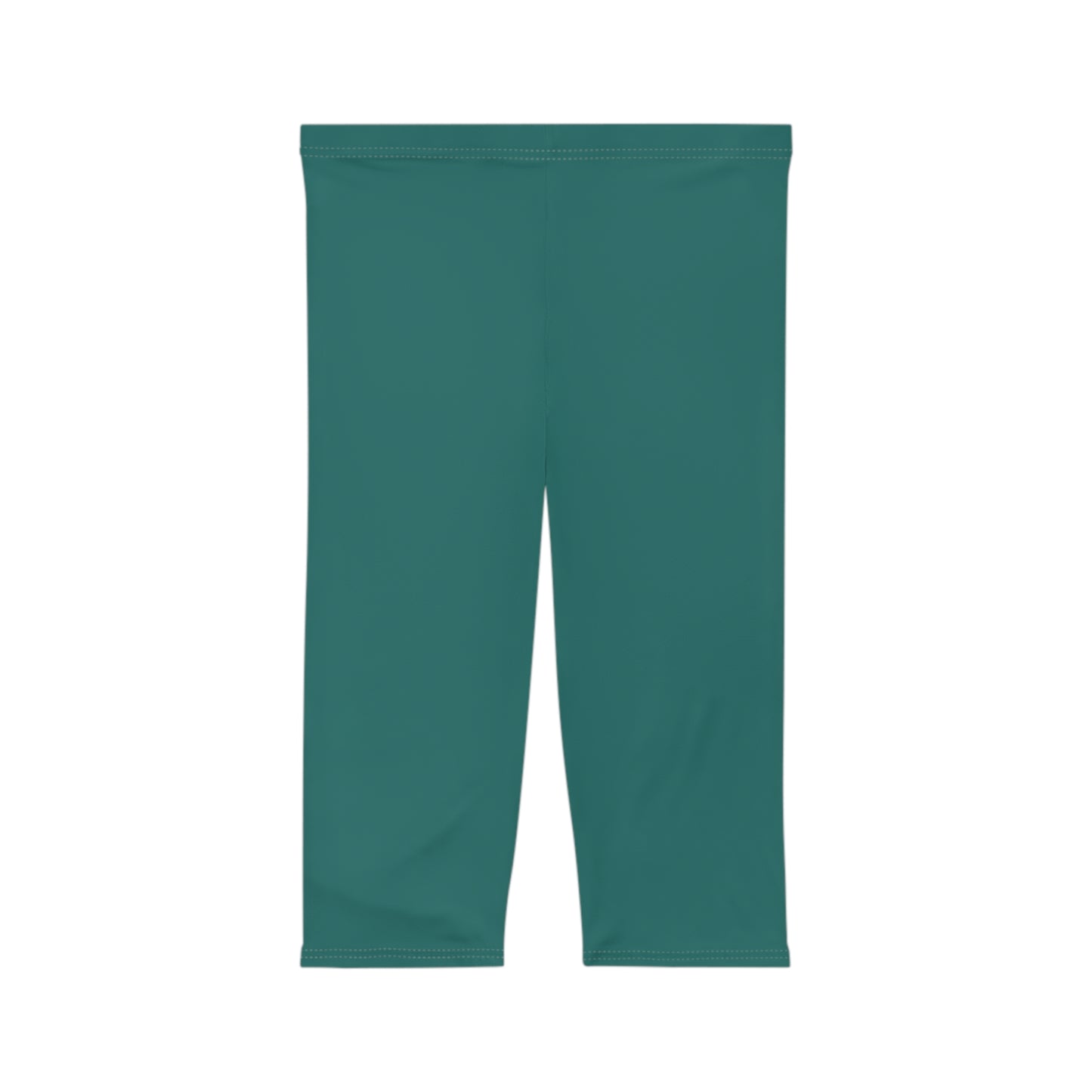 Pine Teal Color Women's Brushed Suede Poly Span Casual Capri Leggings XS-2XL