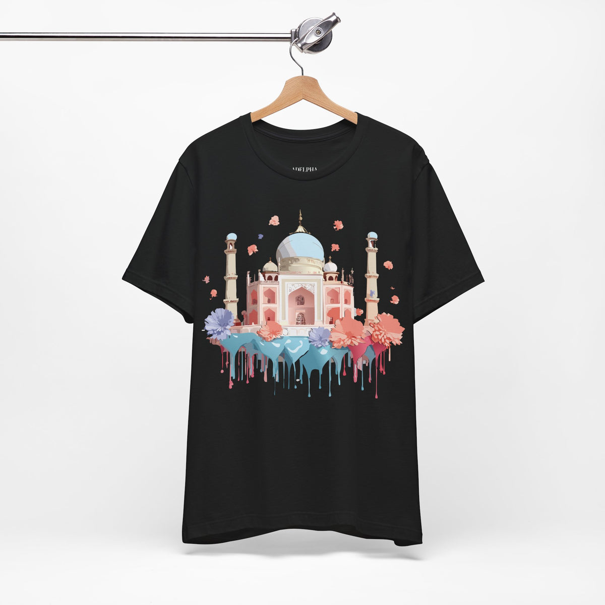 Graphic Unisex Cotton Bella+Canvas Tee Shirt with Taj Mahal
