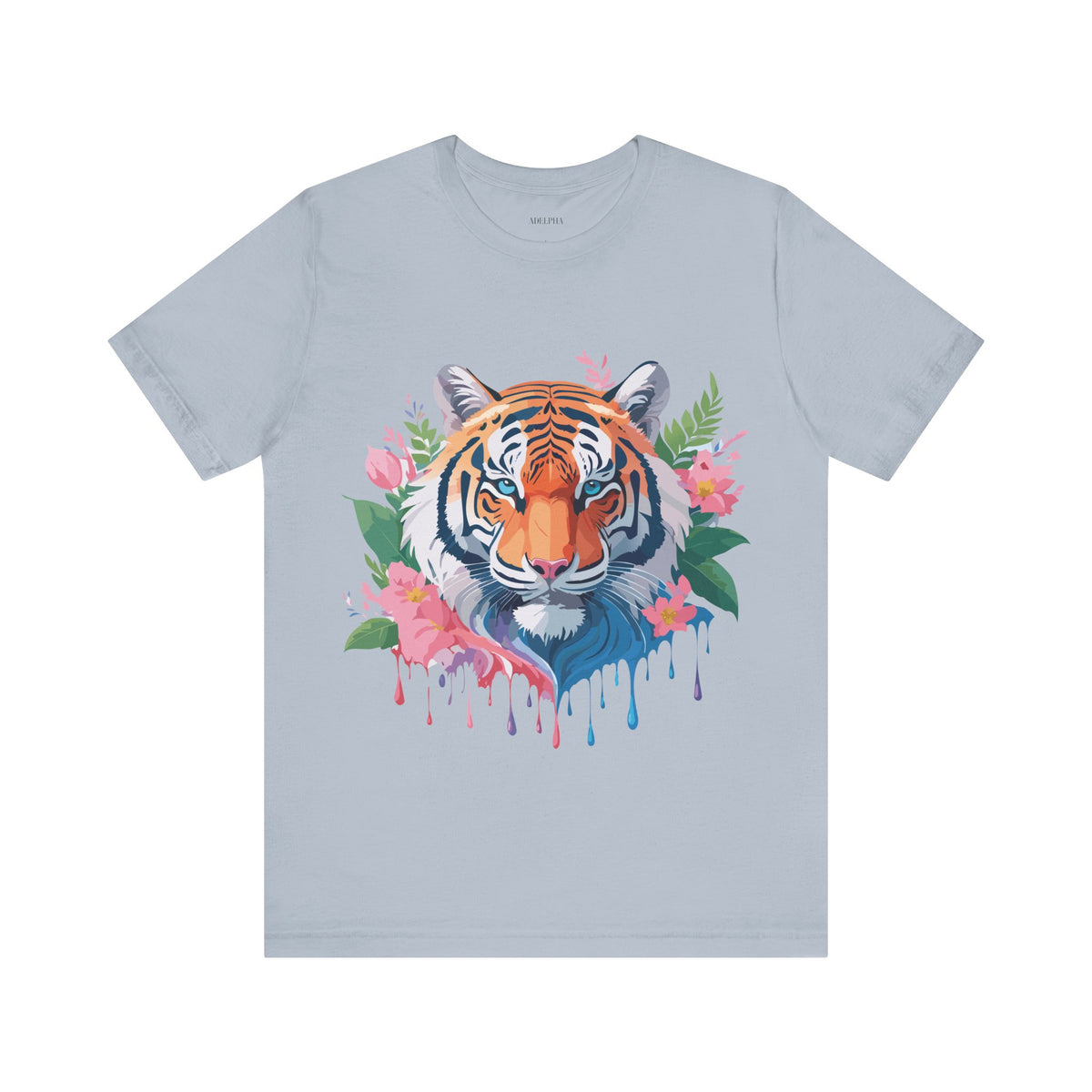 Tiger Graphic Unisex Cotton Bella+Canvas Tee with Art Animal Design d89