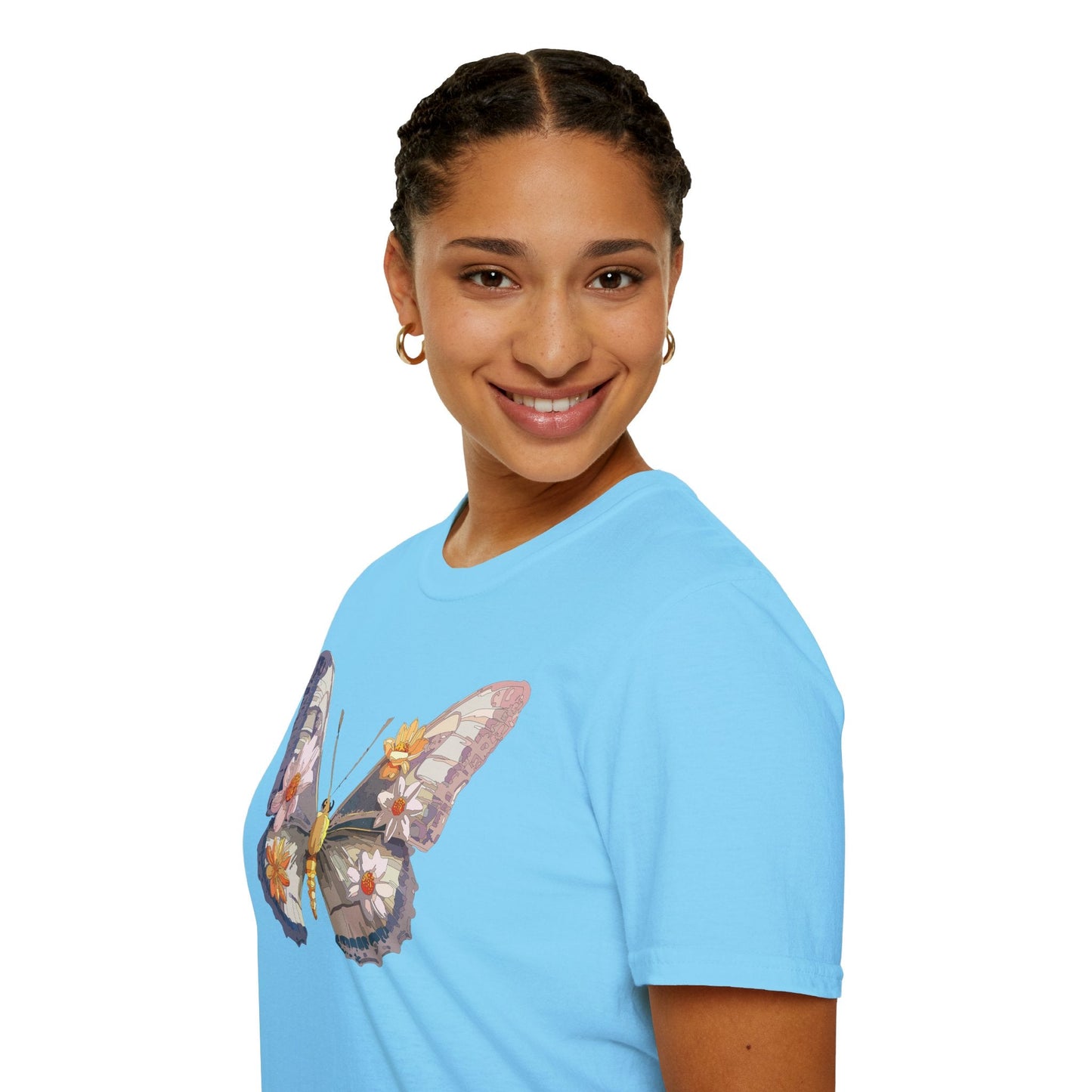 Butterfly Shirt Unisex Short Sleeve Tee Monarch Butterfly Design Gildan Softstyle 64000