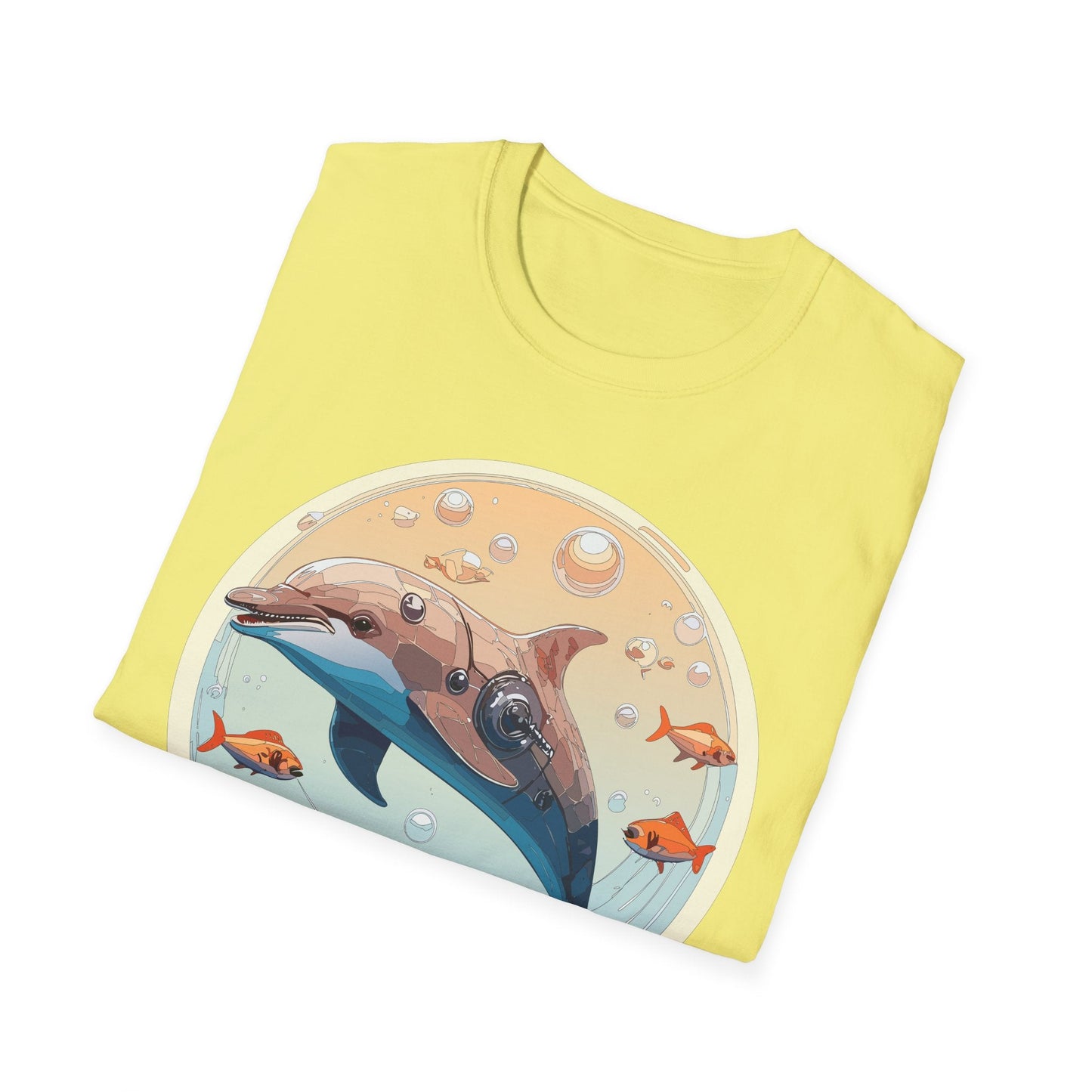 Dolphin Shirt Unisex Softstyle Tee 100 Percent Ring Spun Cotton Breathable Gildan 64000