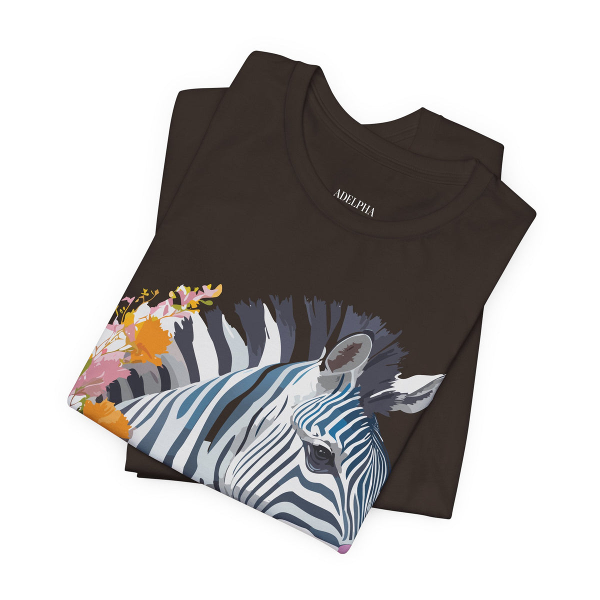 Zebra Graphic Unisex Cotton Bella+Canvas Tee with Art Animal Design e77
