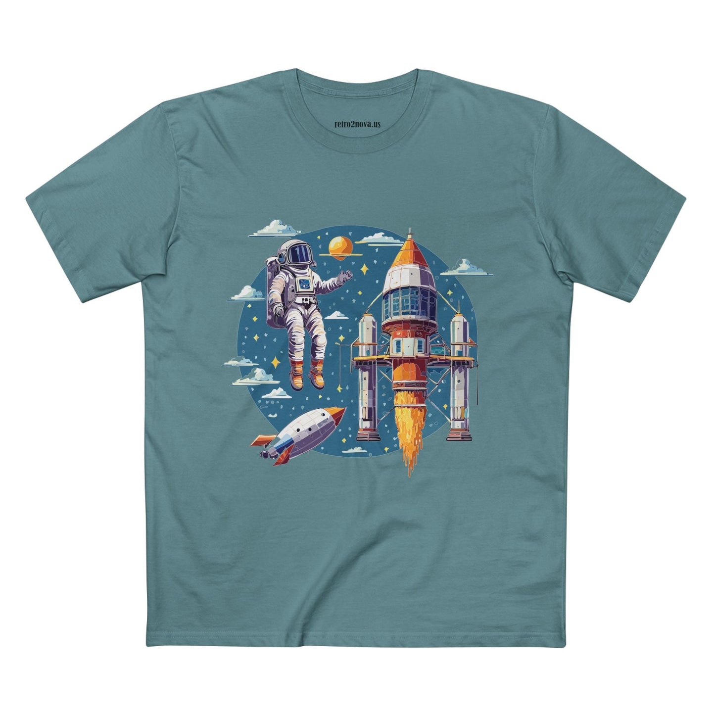 Cosmos Astronaut Shirt Unisex Premium Cotton Tee With Original Art Design Retro2Nova