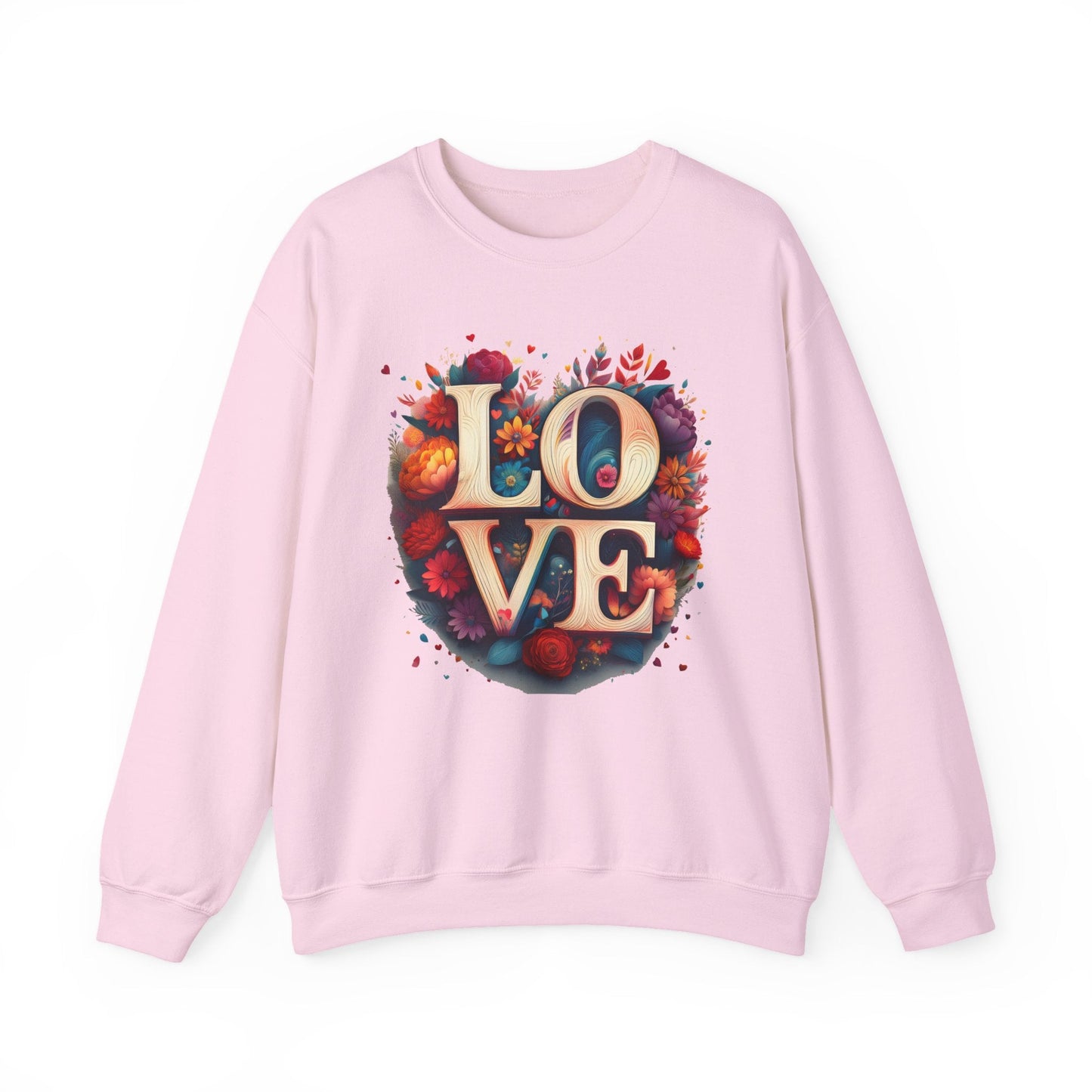 Floral Love Sweatshirt Unisex Valentines Day Gift Love Flower Crewneck Sweatshirt