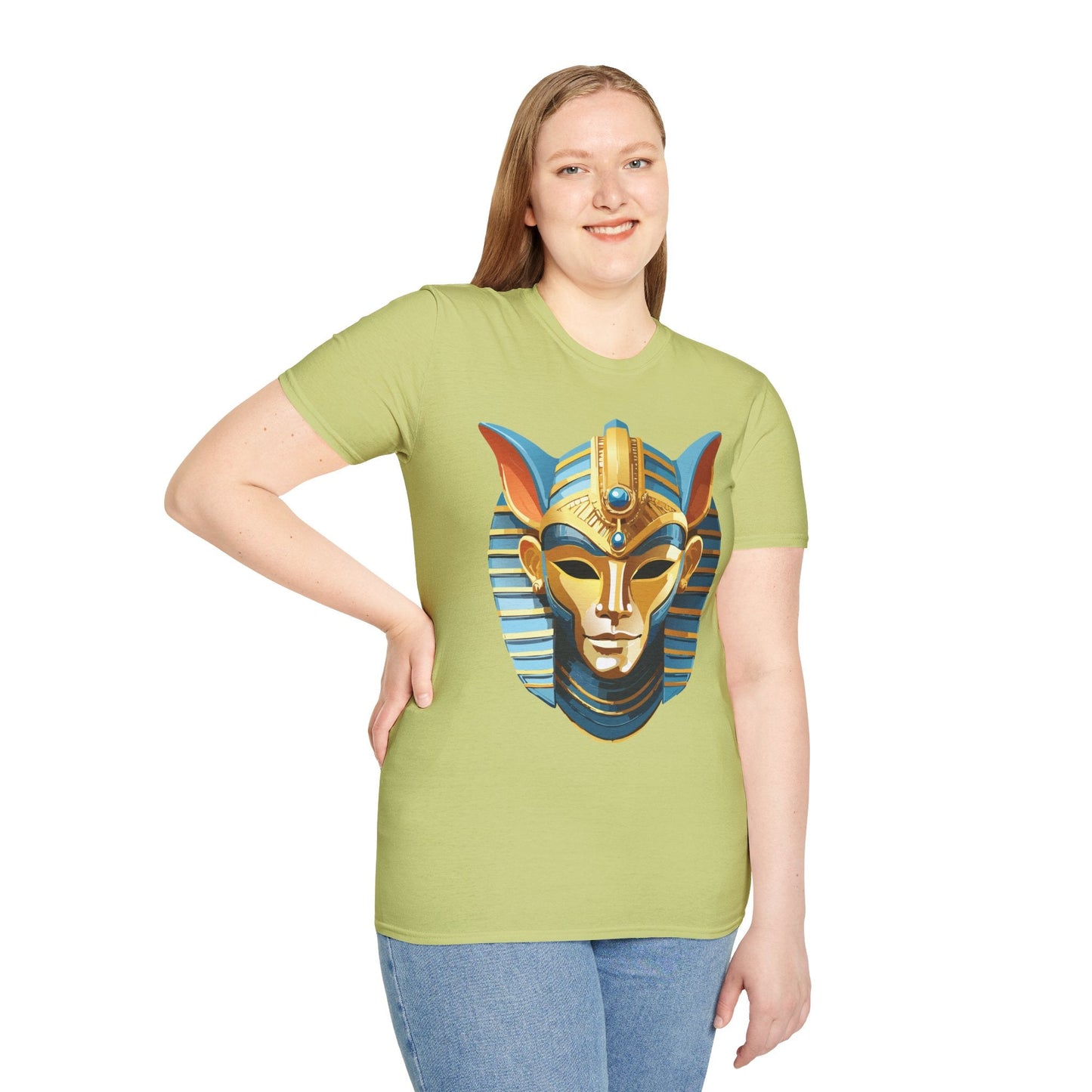 Mask Tee Shirt Unisex Softstyle Cotton Tee With Masquerade Art Design Gildan Softstyle