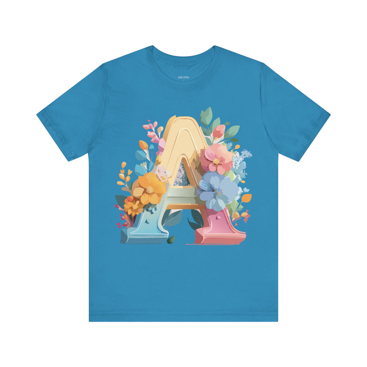 Letter A Graphic Unisex Cotton Bella+Canvas Tee with Art Letter Design