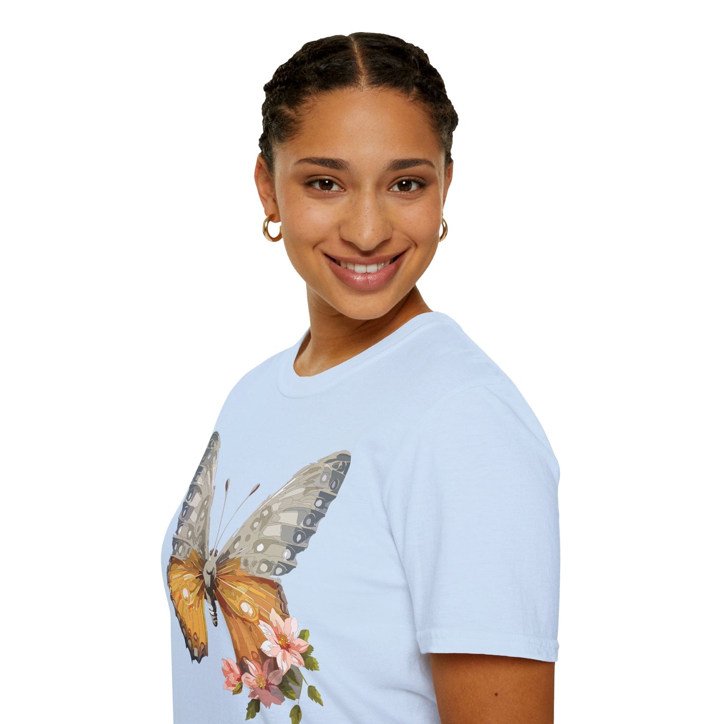 Unisex Butterfly T Shirt Monarch Print Softstyle Cotton Tee Gildan 64000 Lightweight Comfort